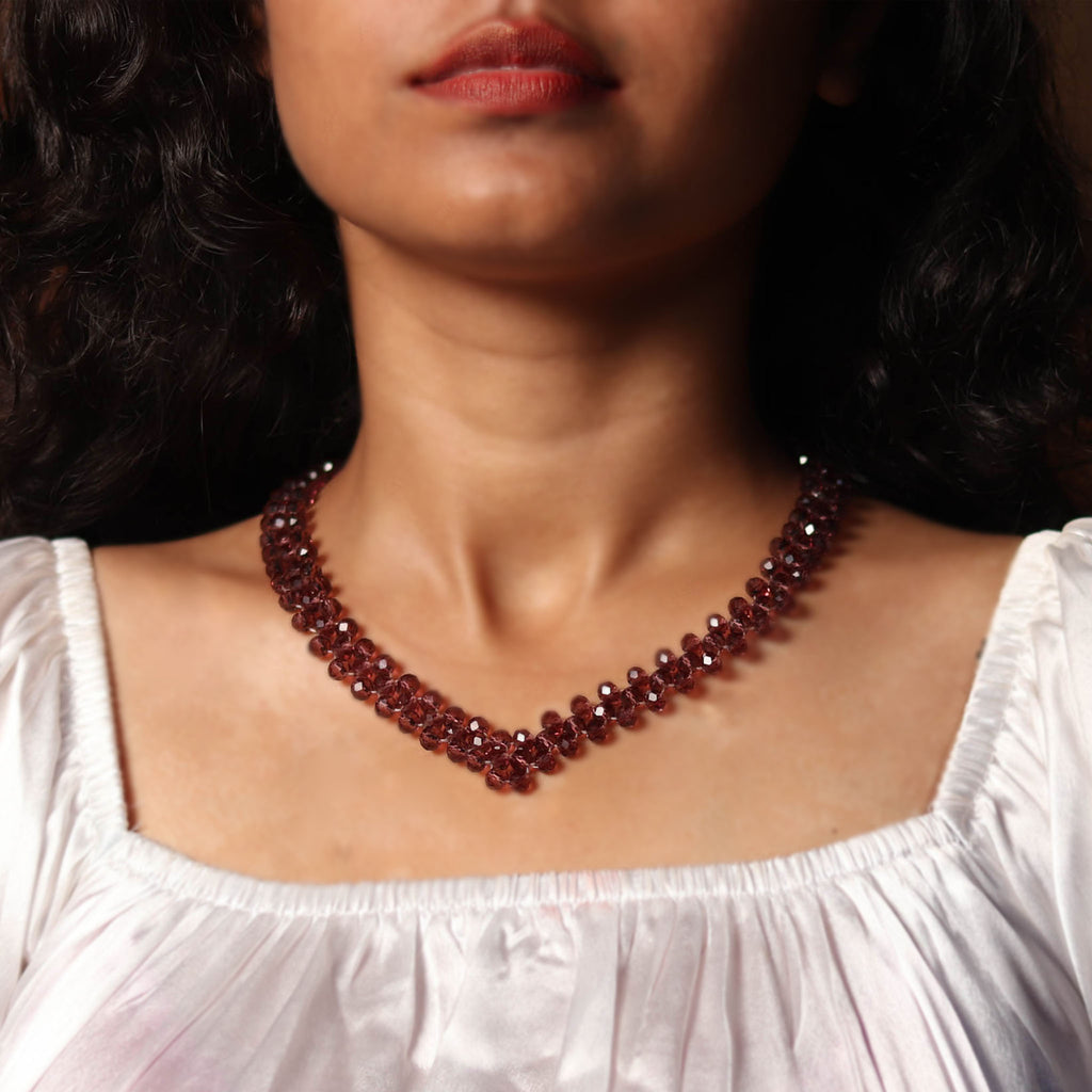 Vino Glow Woven Necklace
